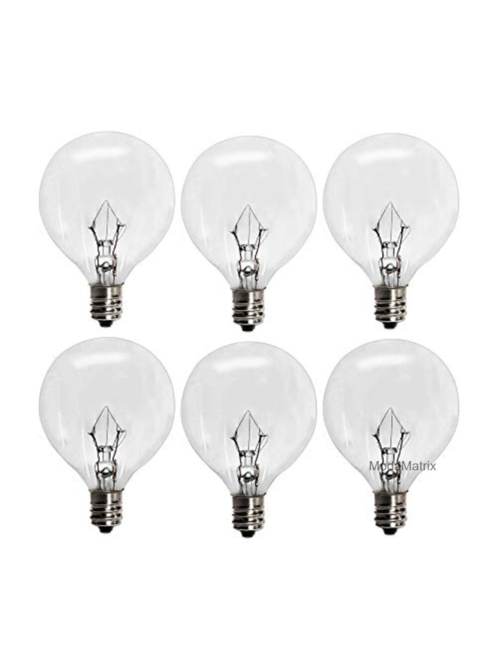6 Pack 25W Wax Warmer Bulbs G16.5 E12 Candelabra Dimmable Incandescent